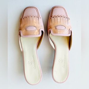 COLE HAAN Alexa Pink Kitten Heel Loafer Mules